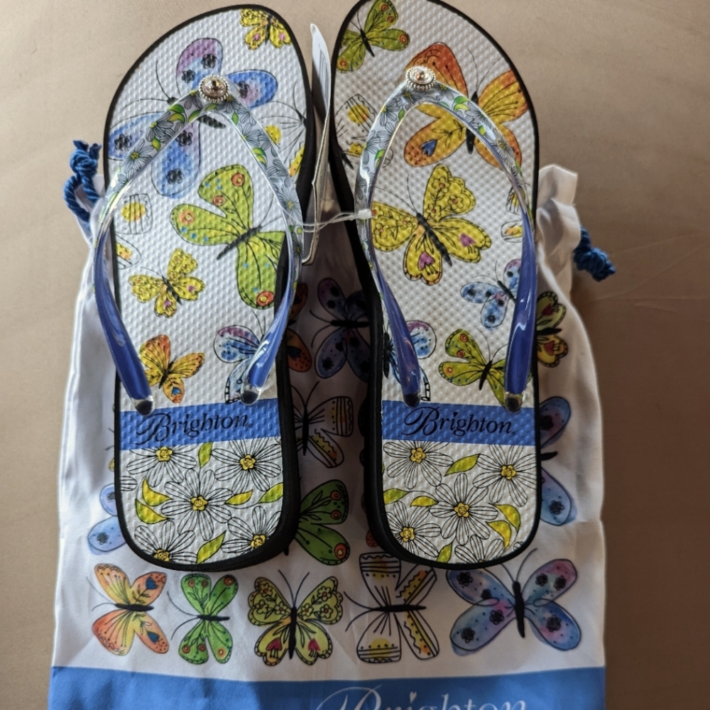 NWT Brighton Blue Breeze platform flip flops 10
